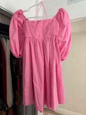 NWT SIZE SM Abercrombie & Fitch Emerson Pink Puff-Sleeve Sundress